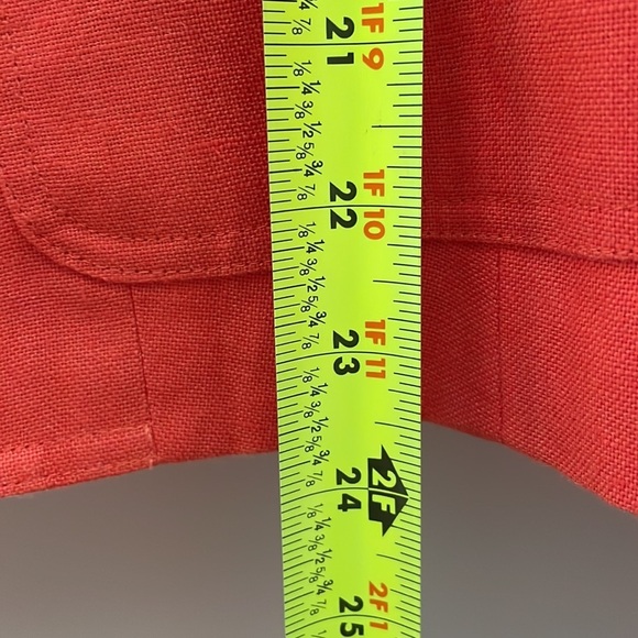 Talbots Irish Linen orange fully lined coastal grandma preppy blazer size 10 - Picture 7 of 8